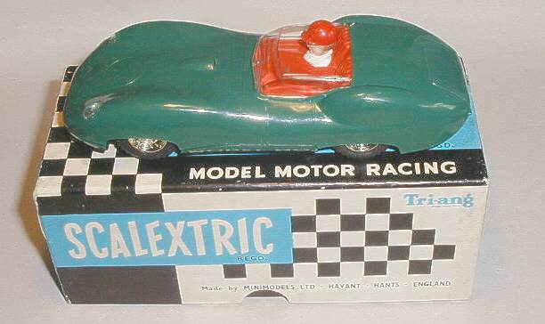 Vintage Scalextric car Lister Jaguar on box