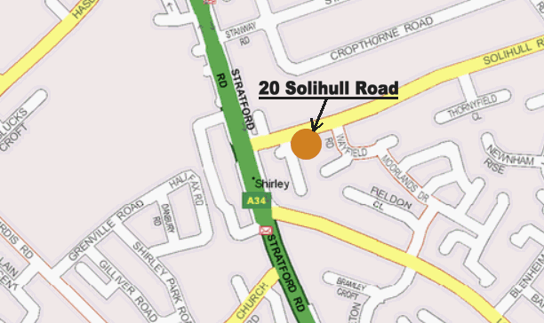 20 Solihull Road, Shirley, Solihull. B90 3HD Map 1:10000
