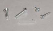 Body chassis fixing screws and clips for Scalextric cars