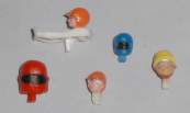 Driver heads and helmets for Scalextric cars