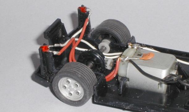 Scalextric spares LED kit fitted to Ford Escort Cosworth
