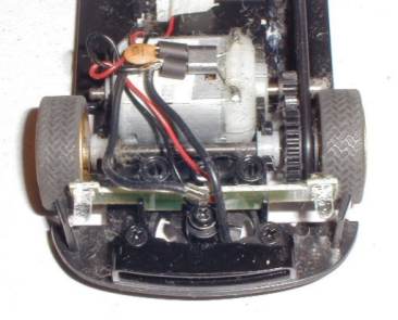 Inside of the Scalextric Subaru Impreza